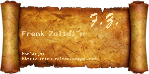 Frenk Zoltán névjegykártya